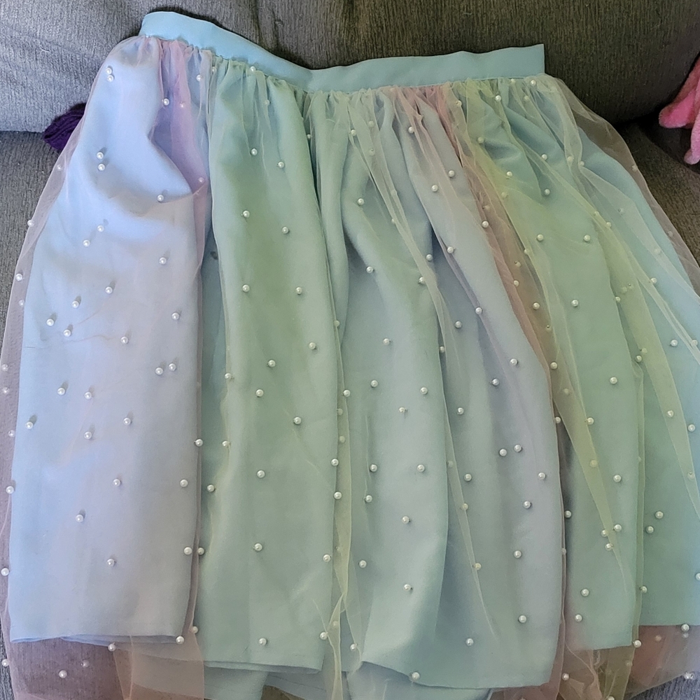 Never worn Knee length skirt with pearls